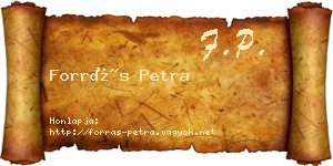 Forrás Petra névjegykártya